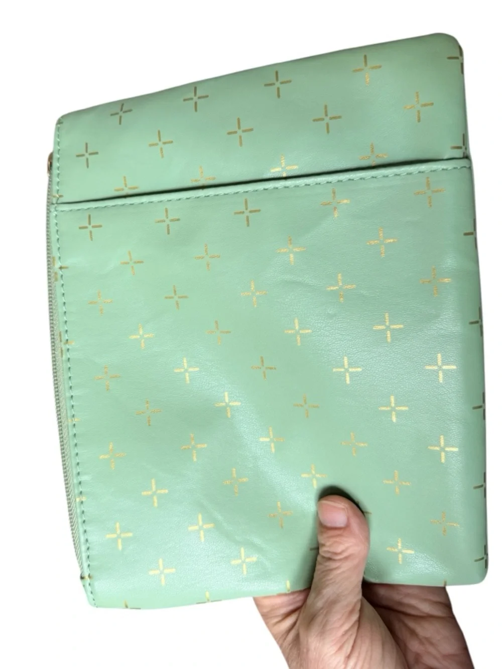 Mark & Martha Waterproof Green and Gold Planner Pouch